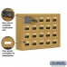 Salsbury Cell Phone Storage Locker - 4 Door High Unit (5 Inch Deep Compartments) - 20 A Doors - Gold - Surface Mounted - Resettable Combination Locks